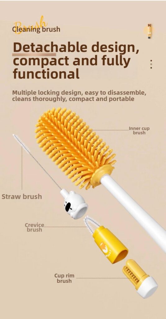 4-in-1 Cup Cleaning Brush, Long Handle